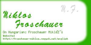 miklos froschauer business card